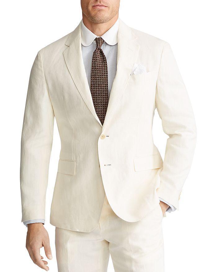 Linen Polo Soft Fit Sport Coat In Cream Product Image