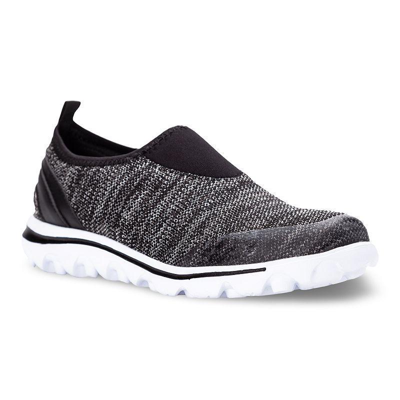 Propet TravelActiv Womens Slip-On Shoes Black Grey Product Image