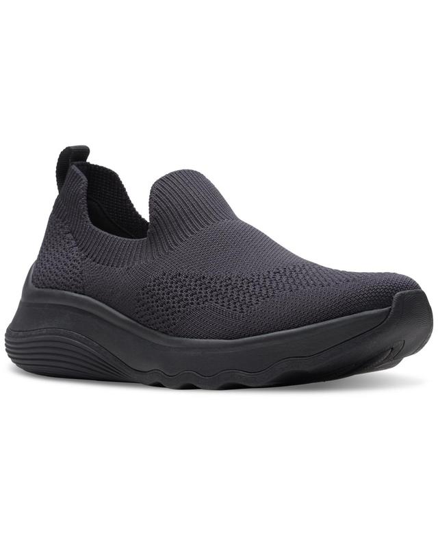 Clarks Womens Circuit Path Knit Slip-On Wedge Shoes black Product Image