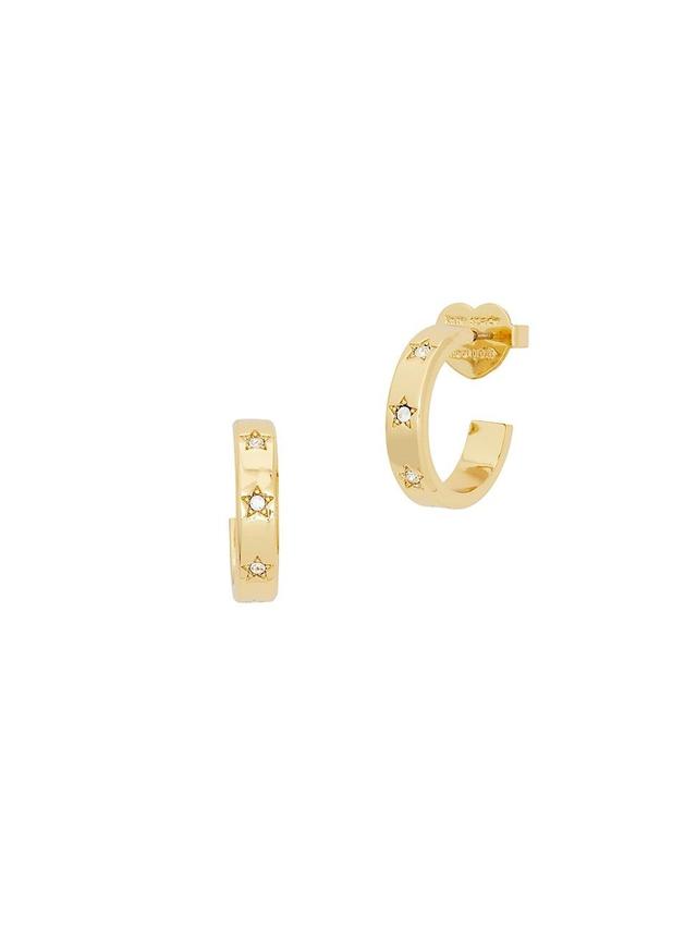 Womens Set In Stone Goldtone & Cubic Zirconia Hoop Earrings Product Image