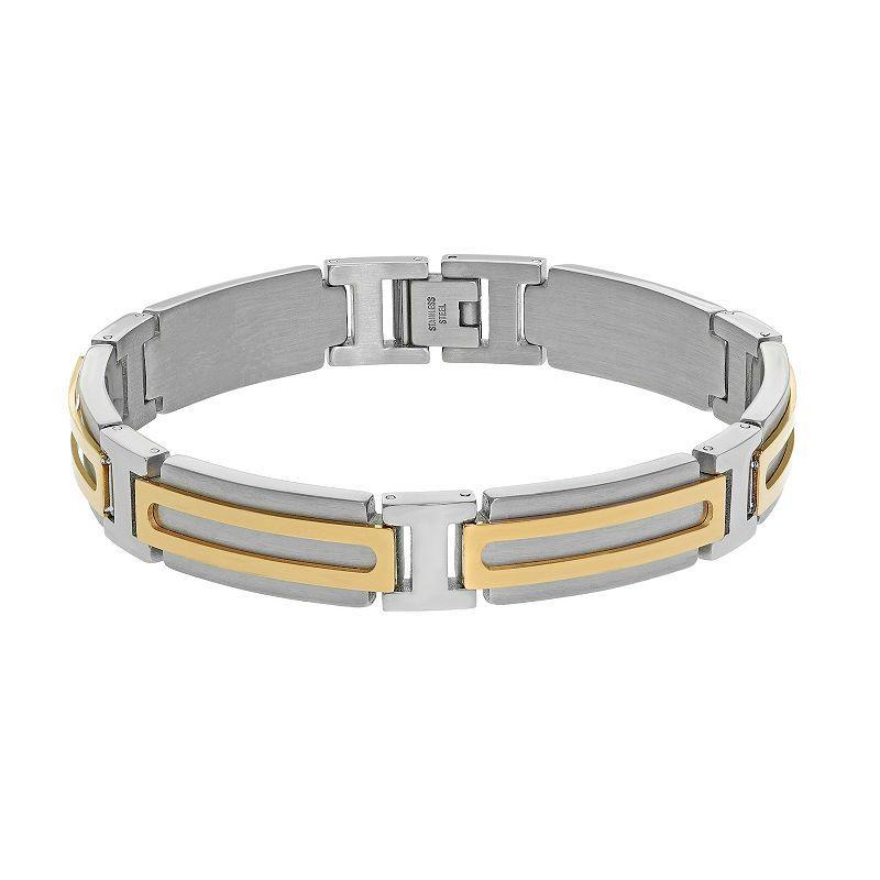 Mens LYNX Two Tone Stainless Steel Link Bracelet Product Image