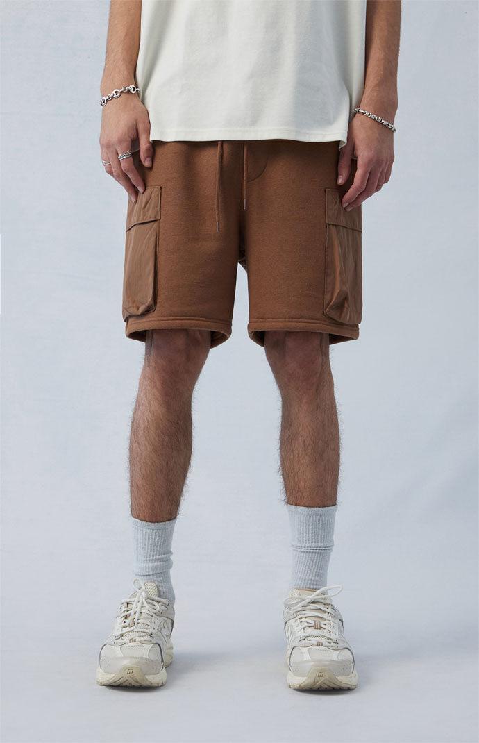 Mens Fleece Cargo Sweat Shorts - Product Image