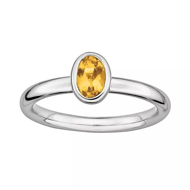 Stacks & Stones Sterling Silver Citrine Stack Ring, Womens Product Image