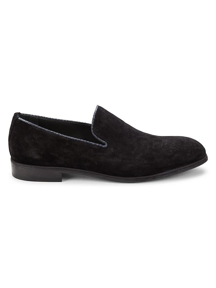 Mens Suede Loafers with Python Trim Product Image