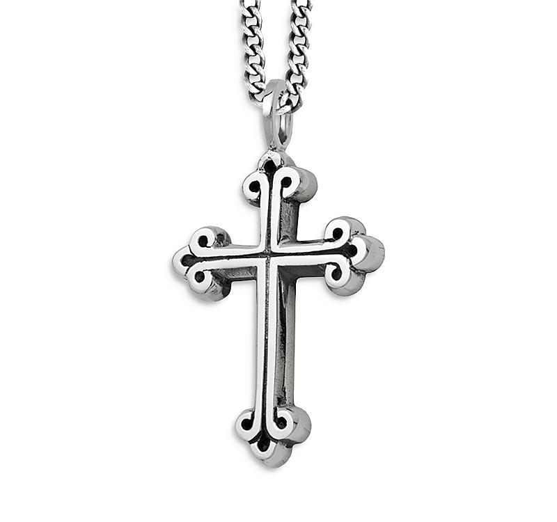 Mens Traditional Cross Pendant Neclace Product Image