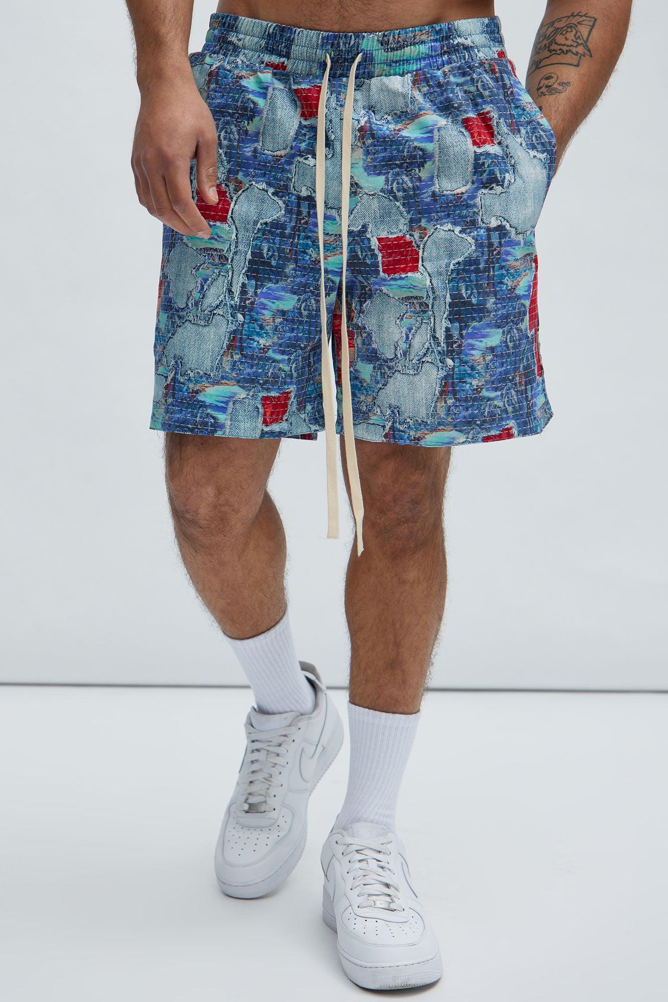 Maui Garden Warmup Shorts - Blue/combo Product Image