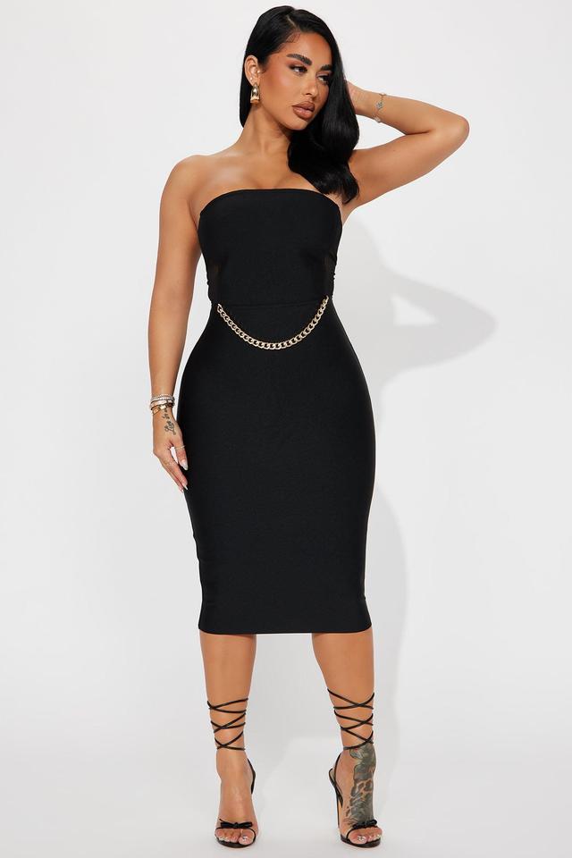 Cassia Bandage Midi Dress - Black Product Image