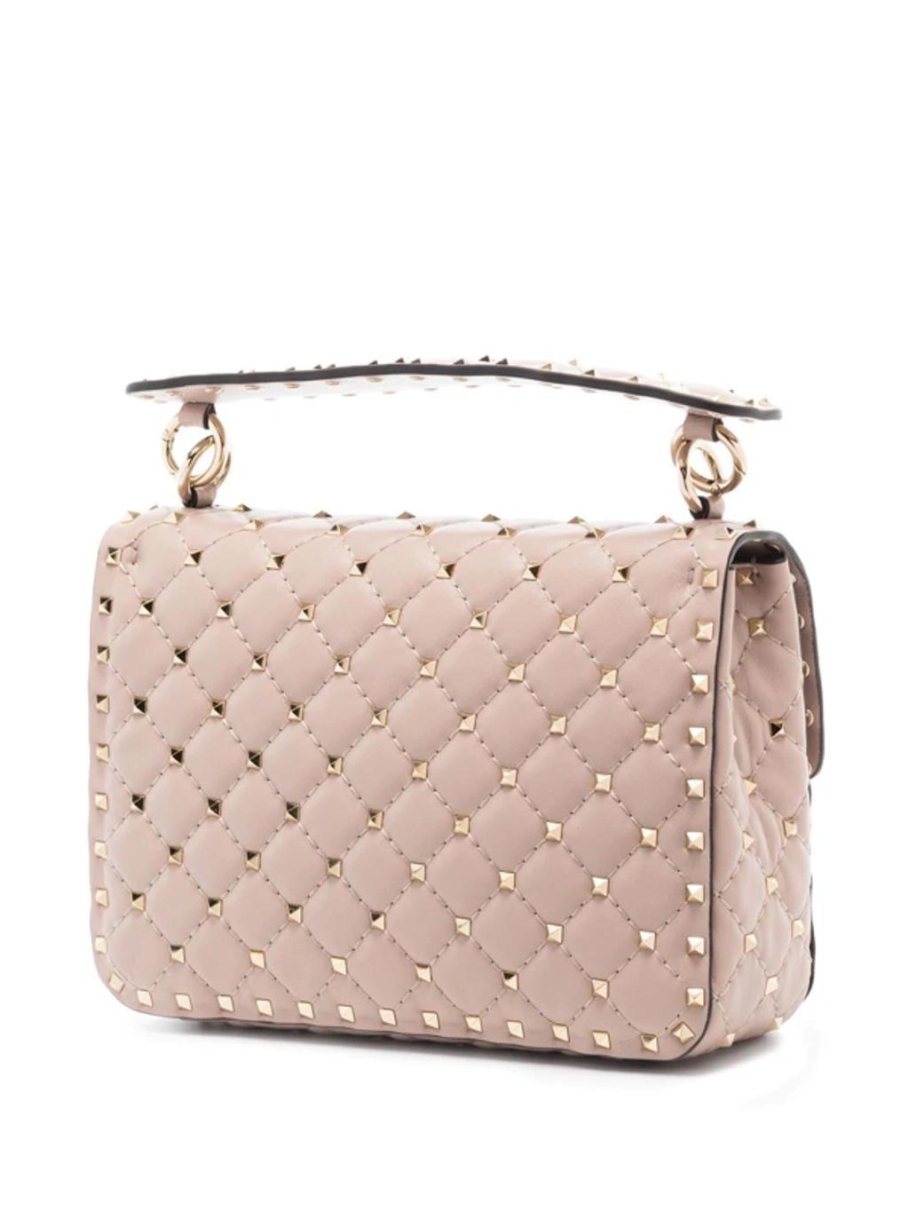 VALENTINO GARAVANI Medium Rockstud Spike Shoulder Bag In Neutrals Product Image