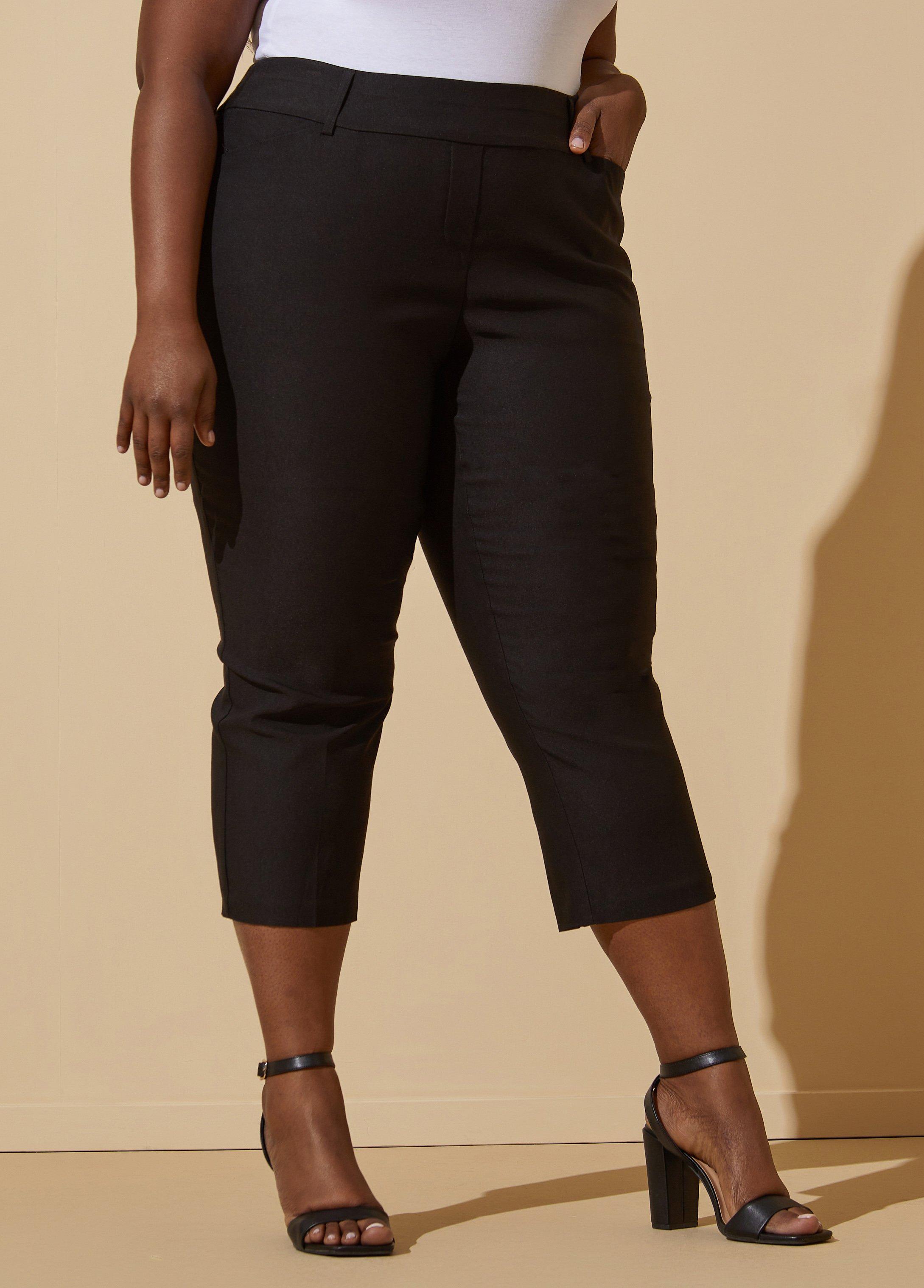 Plus Size Mid Rise Twill Capris Ashley Stewart product image