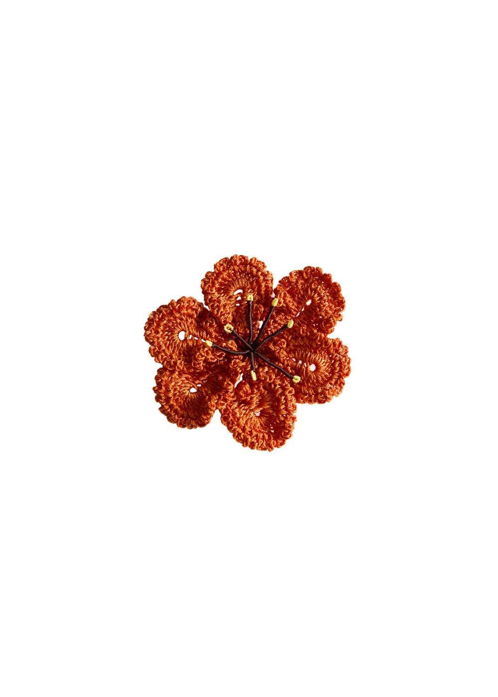 MANGO - Crochet flower brooch - One size - Women Product Image