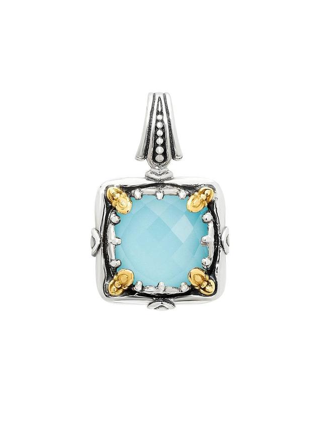 Womens Gen K 18K Gold, Sterling Silver & Turquoise Pendant Product Image