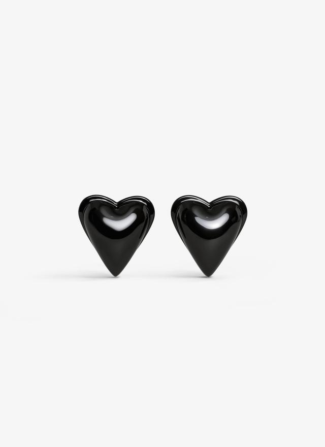 Black LE CŒUR BOMBÉ EARRINGS Product Image