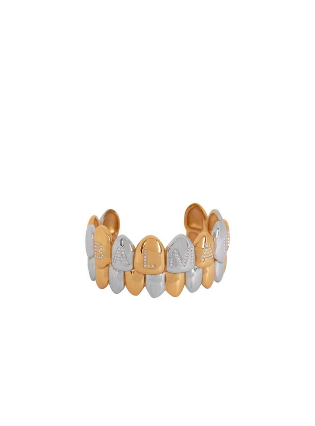 Brass and crystal grillz cuff bracelet Product Image