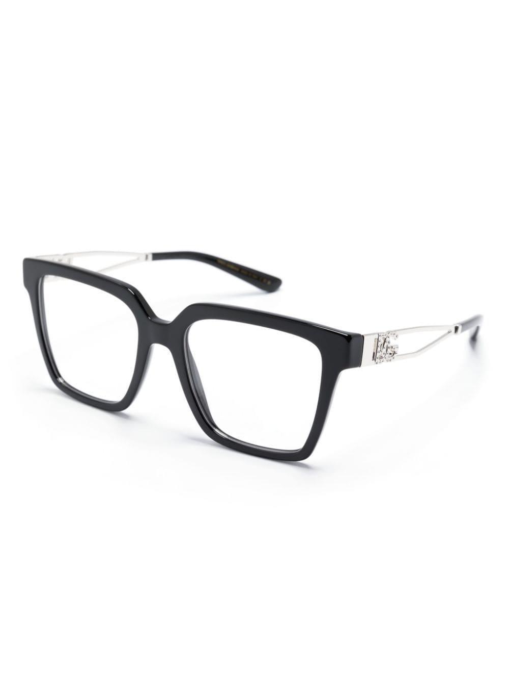 Logo-lettering Square-frame Glasses In Black Product Image