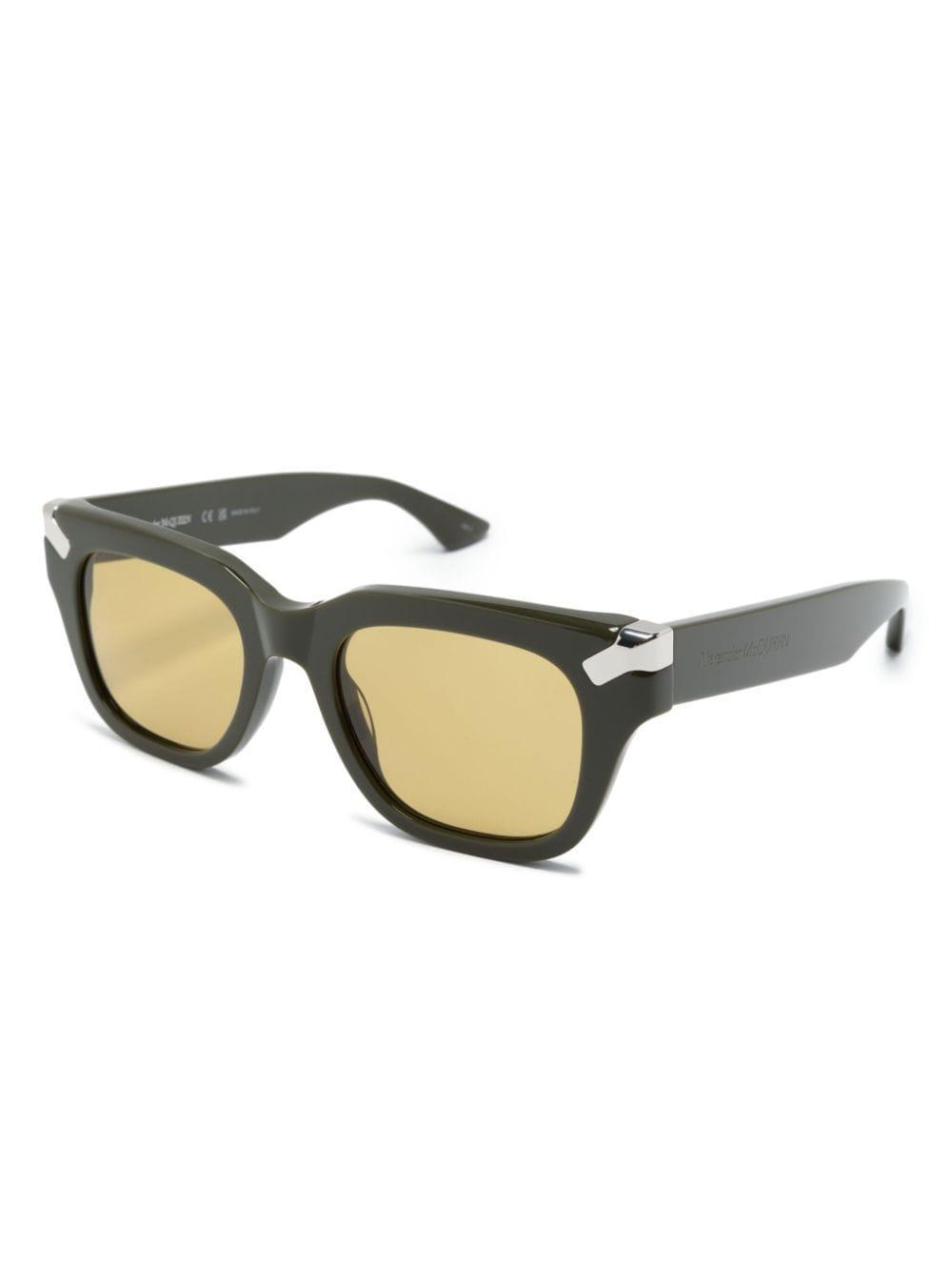 Logo-engraved Square-frame Sunglasses In Green Product Image