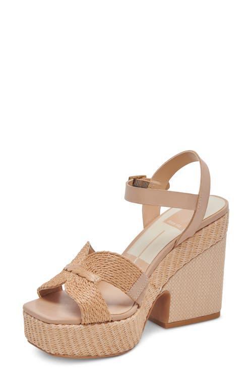 Dolce Vita Cale Woven Raffia Platform Sandal Product Image