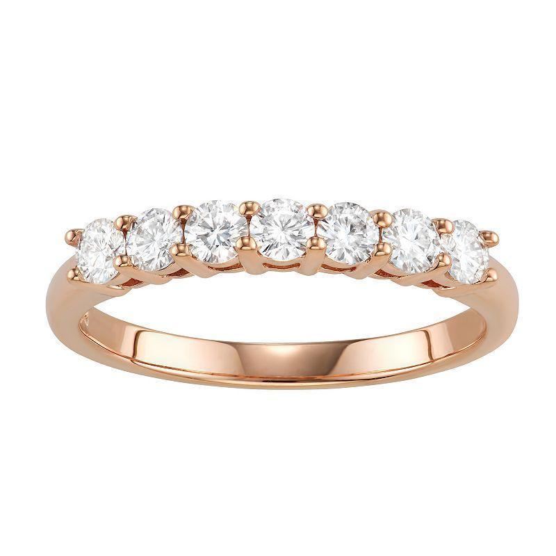 Charles & Colvard Lab Created Moissanite Seven Stone Band, Gold, 9 Product Image