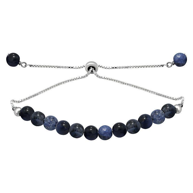 Aleure Precioso Gemstone Bead Frontal Adjustable Bracelet, Womens Sodalite Product Image