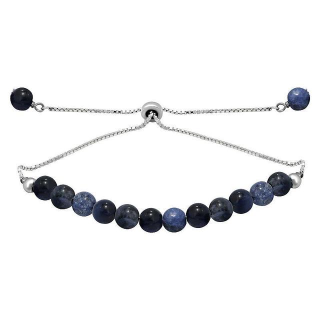 Aleure Precioso Gemstone Bead Frontal Adjustable Bracelet, Womens Blue Product Image