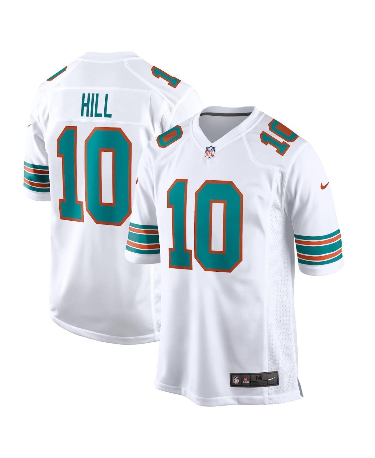 Nike Mens Tyreek Hill Miami Dolphins Game Jersey - White Product Image