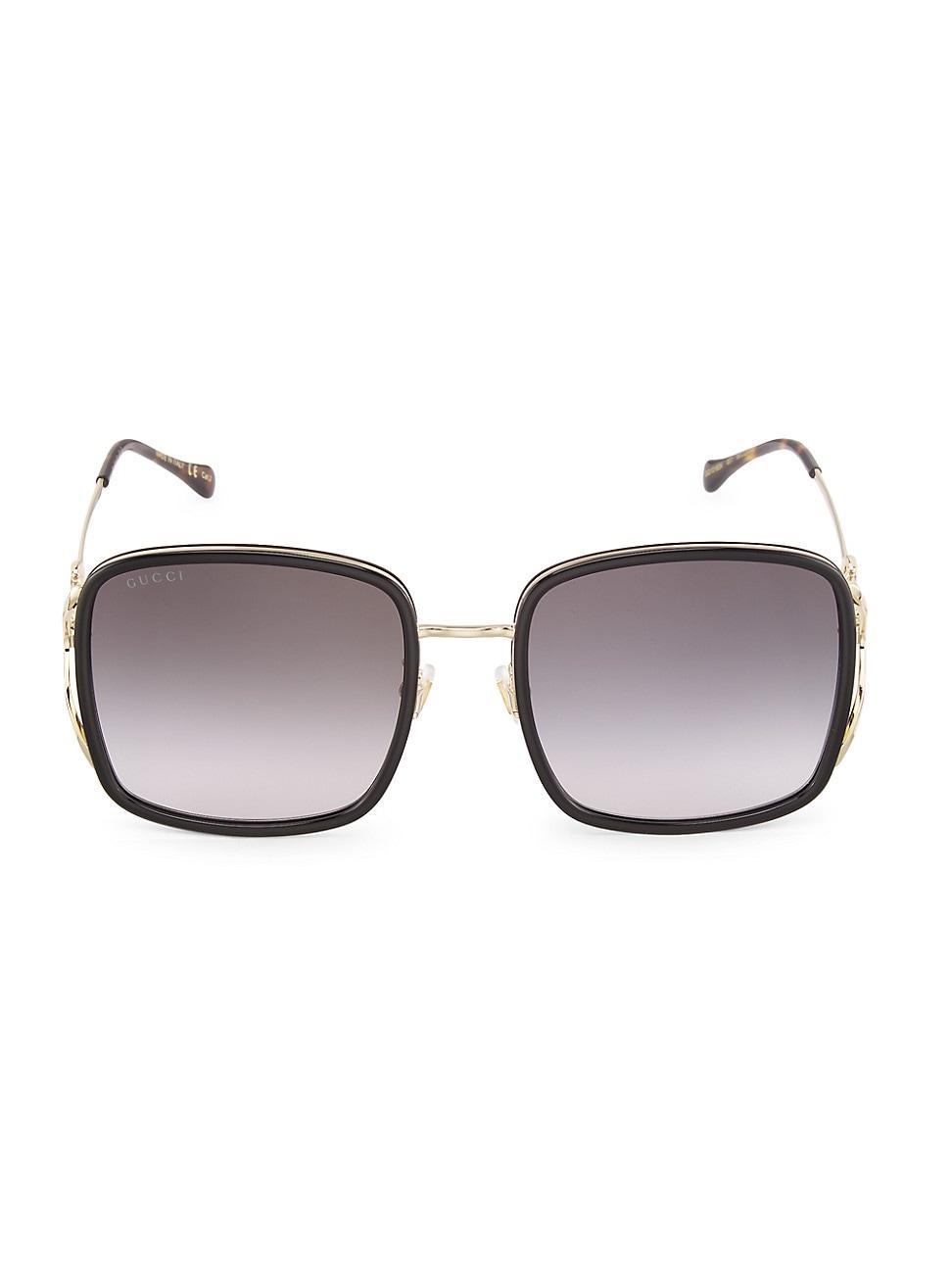 Gucci Womens Logo Square Framed Sunglasses Product Image