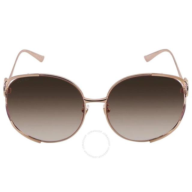 Brown Gradient Oversized Ladies Sunglasses Gg0225s 007 63 In Brown / Gold Product Image