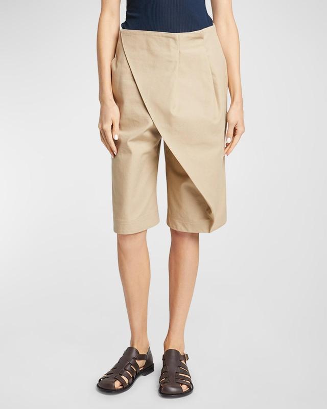 Womens Pin-Front Cotton Skirted Shorts Product Image