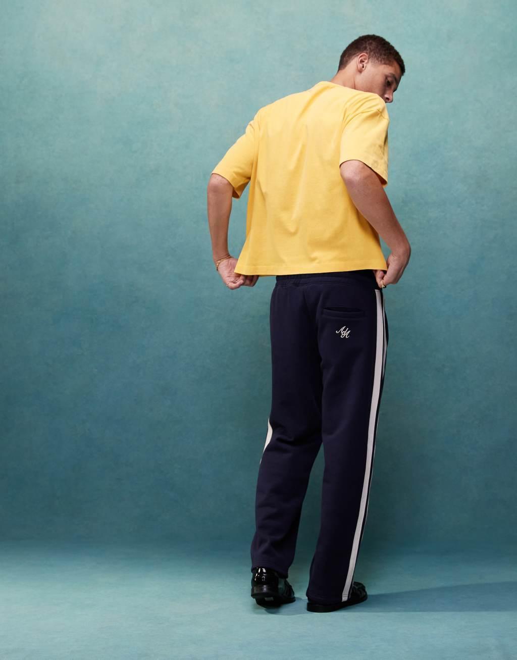 Alma de Ace sweatpants with contrast piping in navy - part of a set Product Image