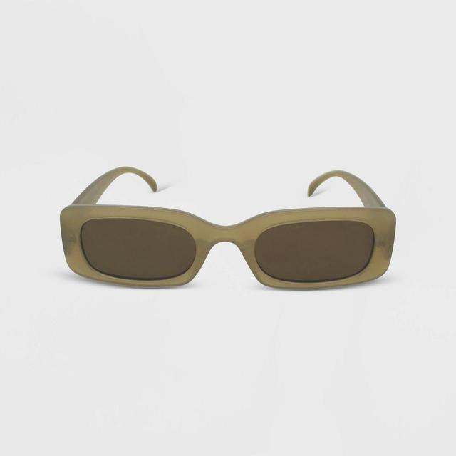 Womens Solid Plastic Rectangle Sunglasses - Wild Fable Tan Product Image