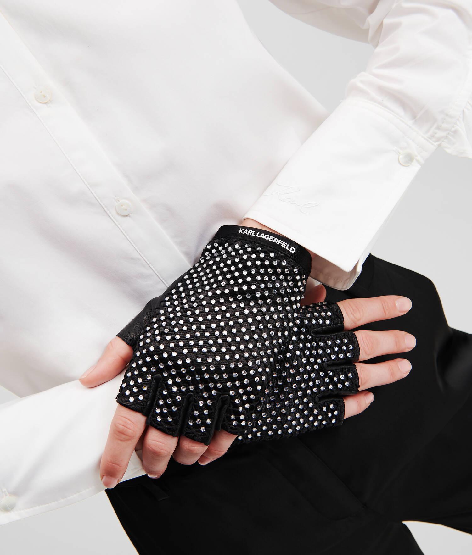 RHINESTONE FINGERLESS GLOVES Product Image