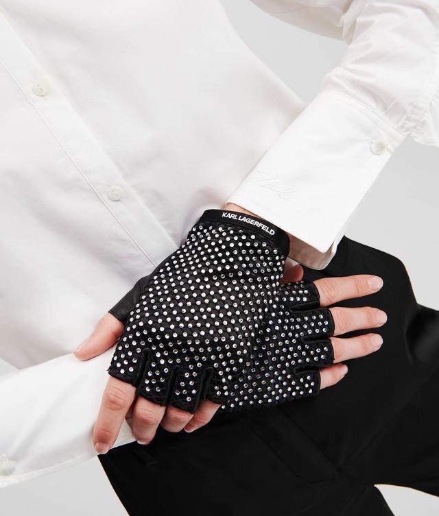 RHINESTONE FINGERLESS GLOVES Product Image