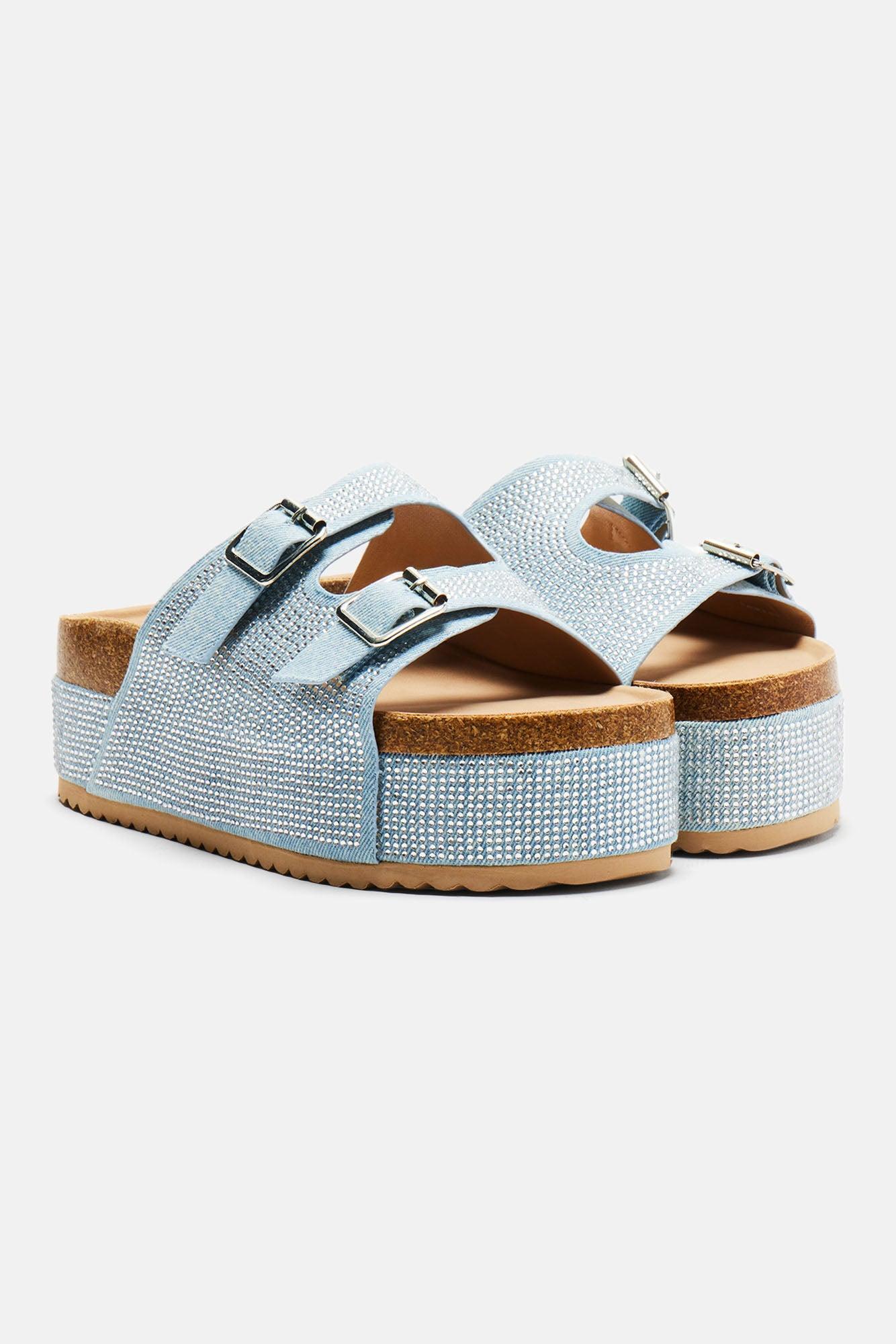 Not Going Anywhere Flatforms - Denim Product Image