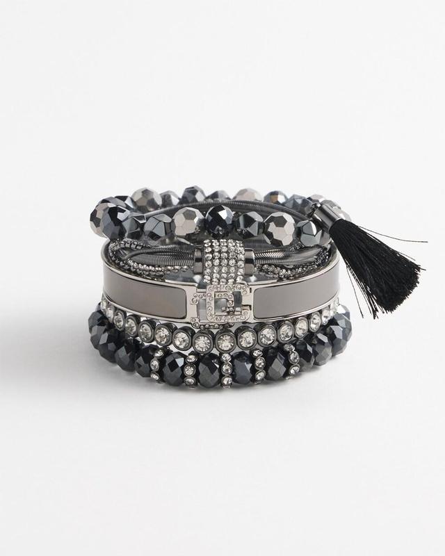 Black Beaded Tassel Bracelet Product Image