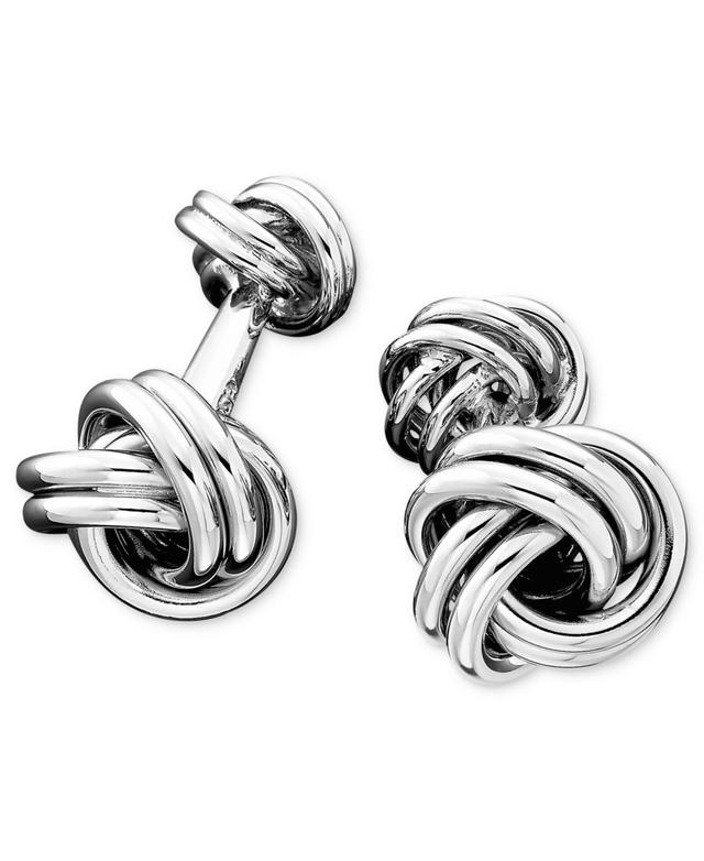 Mens Sterling Silver Love Knot Cuff Links Product Image