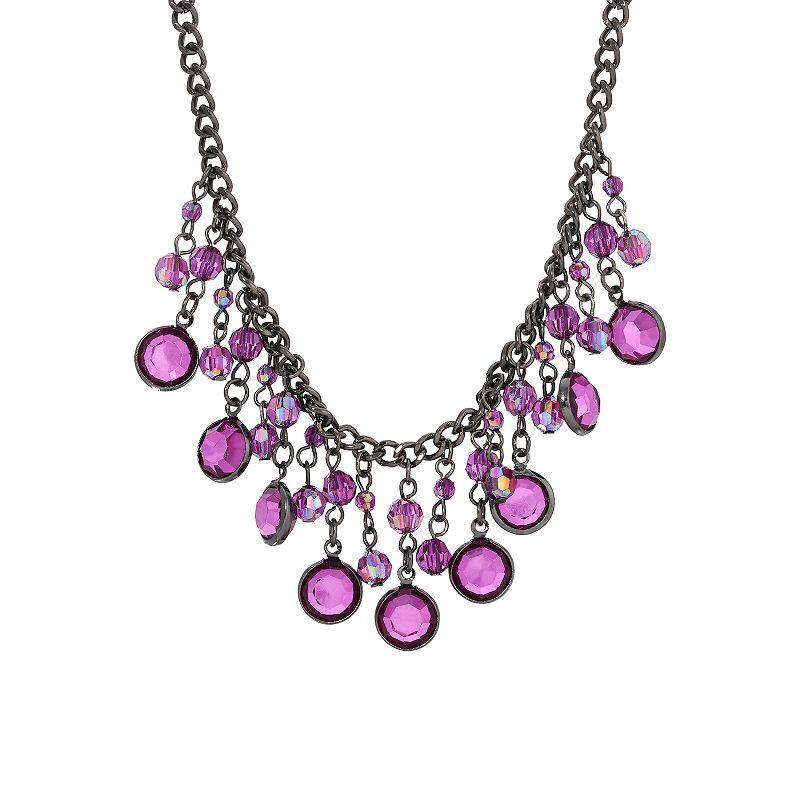 1928 Triple Pink Oval Halo Necklace, Womens Product Image