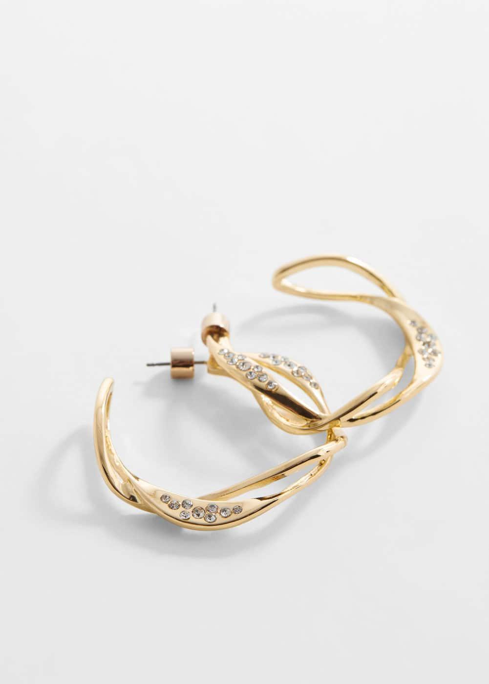 MANGO - Intertwined hoop earrings - One size - Women Product Image