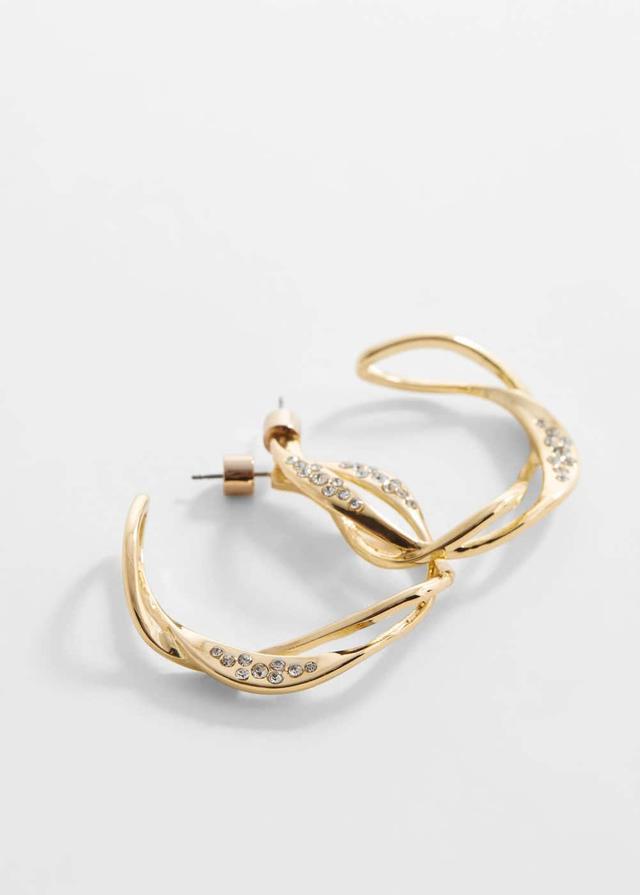 MANGO - Hoops crystal earrings - One size - Women Product Image