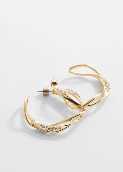 MANGO - Hoops crystal earrings - One size - Women Product Image