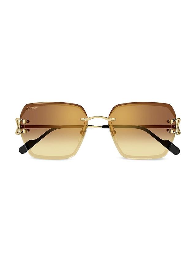 Womens C Decor 58MM 24K-Gold-Plated Metal Rimless Butterfly Sunglasses Product Image