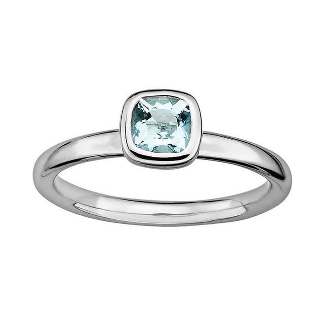 Stacks & Stones Sterling Silver Aquamarine Stack Ring, Womens Product Image