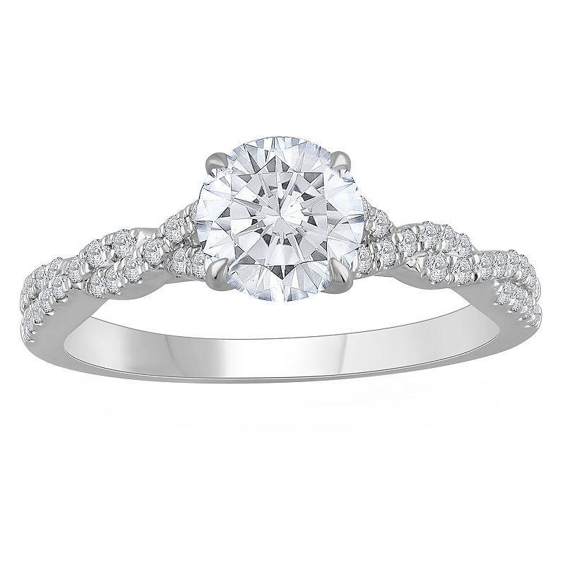 Diamond Medley 14k White Gold 1 1/5 Carat T.W. Lab-Grown Diamond Engagement Ring, Womens 14k Whgold Product Image