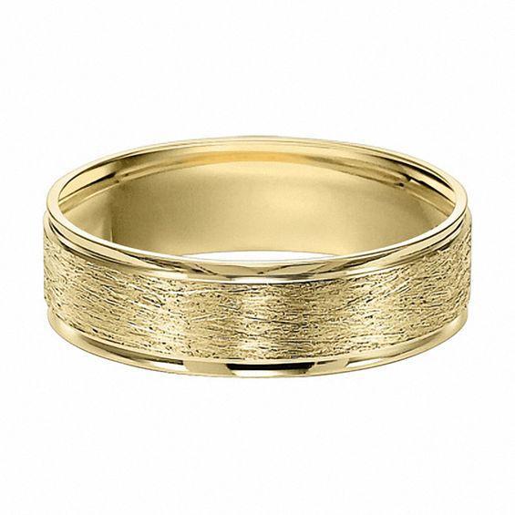 Men's 6.0mm Brushed Wedding Band in 10K Gold Product Image