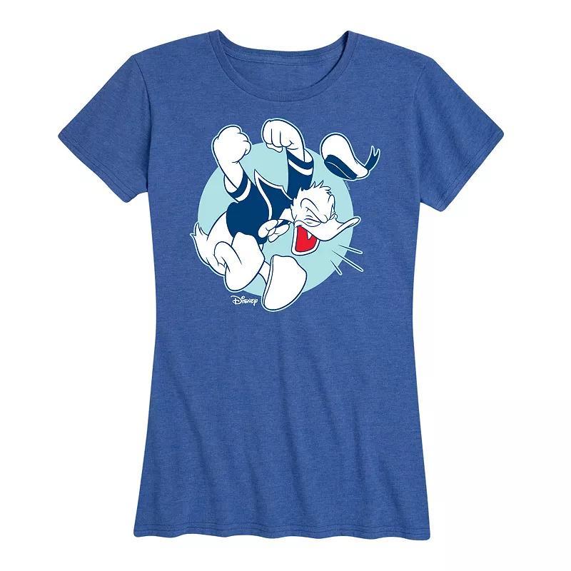 Disneys Donald Duck Womens Pose Graphic Tee Grey Royal Blue Product Image