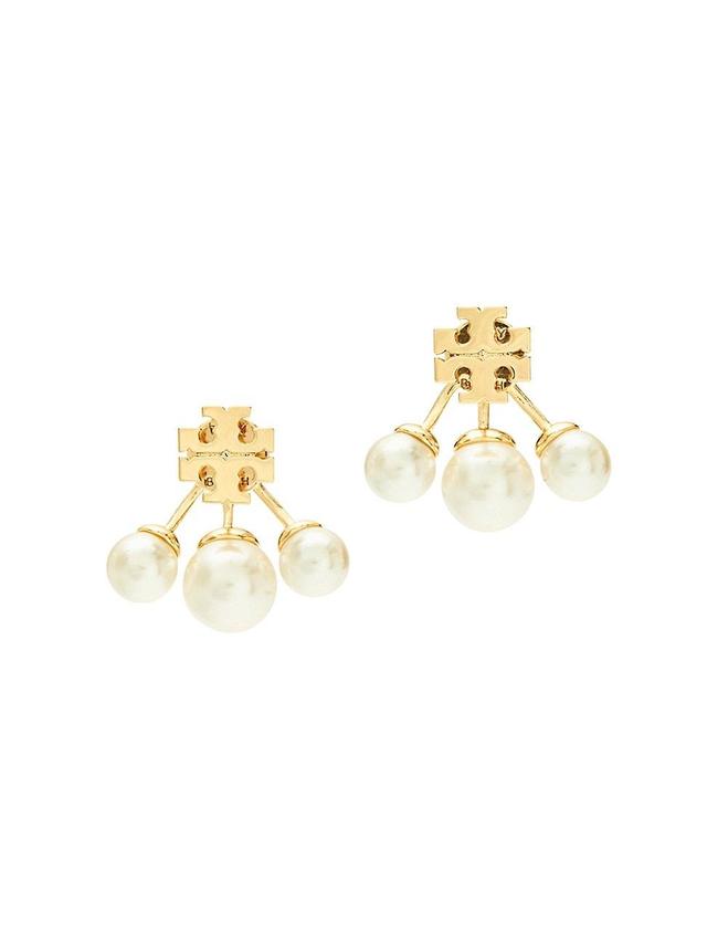 Tory Burch Kira Imitation Pearl Front/Back Earrings Product Image