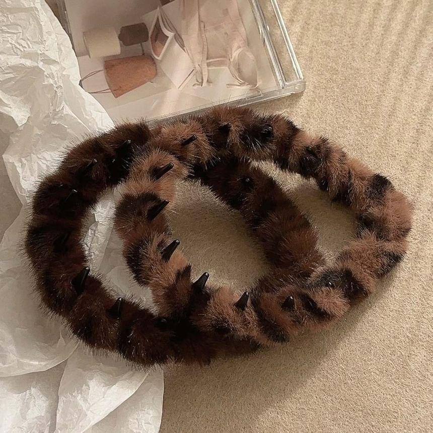 Leopard Print Fluffy Headband Product Image