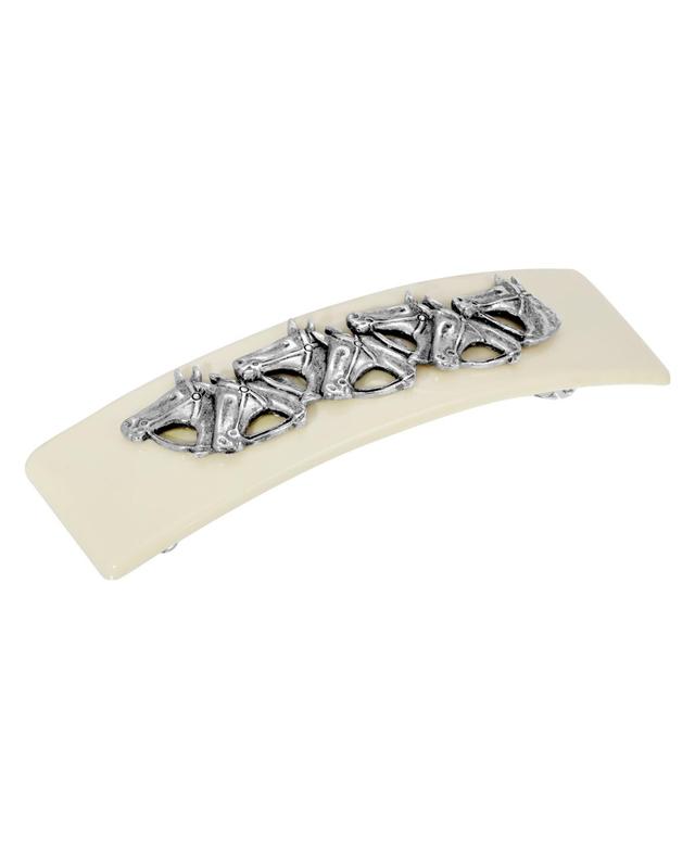 Womens Silver-Tone Horse Head Barrette Product Image