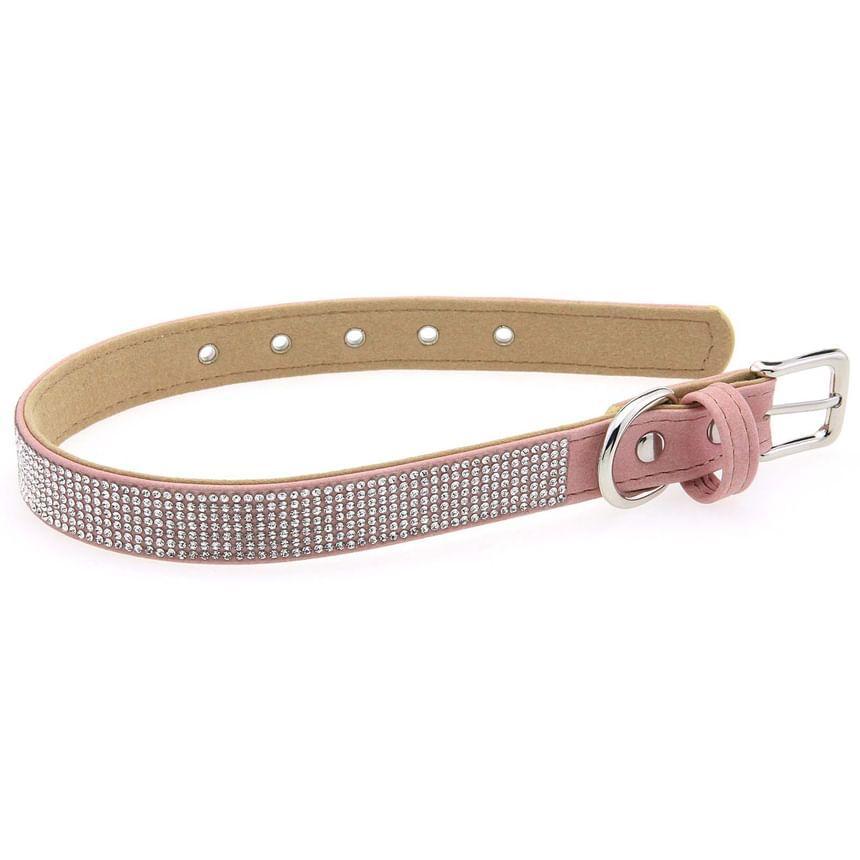 Rhinestone Faux Leather Choker Product Image