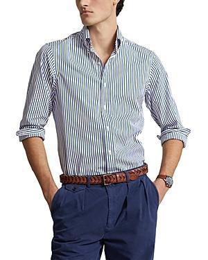 Mens Striped Cotton Button-Down Shirt Product Image