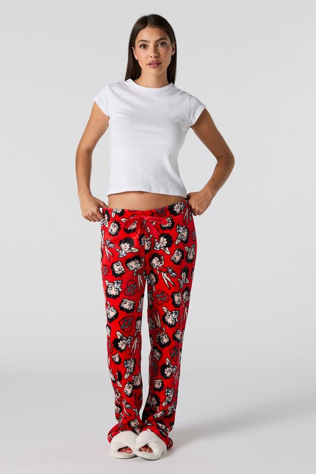 Betty Boop Printed Plush Pajama Pant Female Product Image