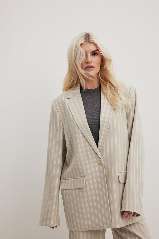 Striped Straight-Fit Blazer Product Image